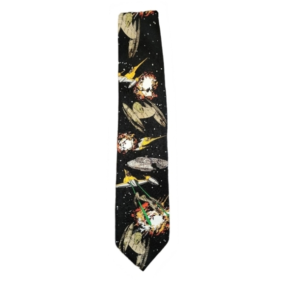 Vintage Ralph Marlin Star Wars‎ Starfighters Men's Tie - Picture 1 of 3